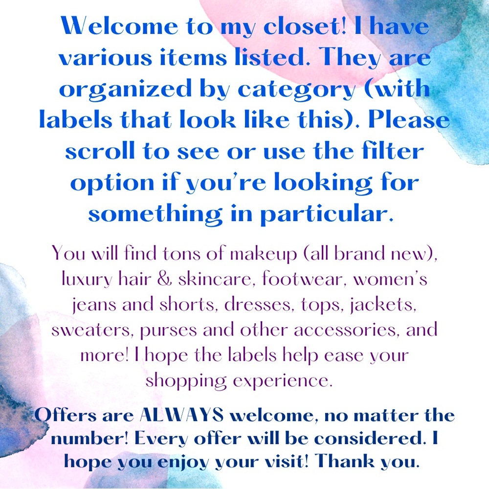 Welcome to my closet!